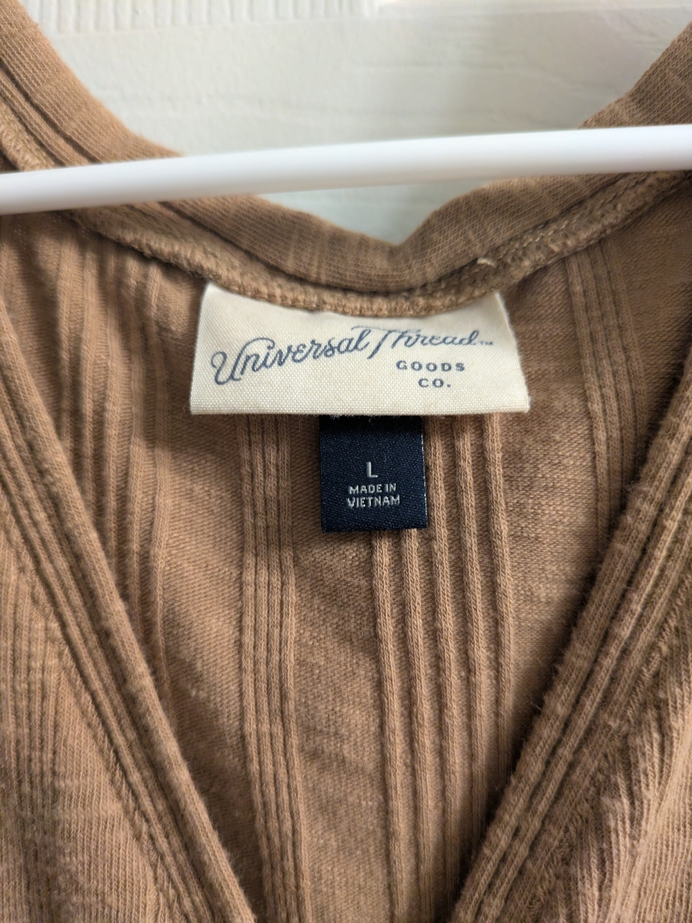 Universal Thread Ribbed Button-Front Tank Top - Brown - Picture 3 of 3